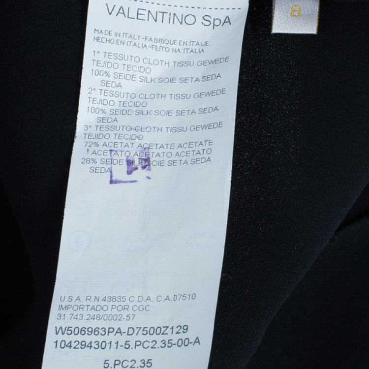 Pre Owned Valentino Black Ruffle Short Long Hem Pants M