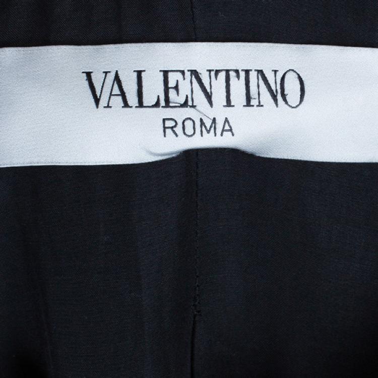 مملوكة مسبقًا Valentino Navy Tweed Coat M