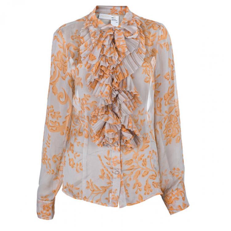 Pre Owned Valentino Abstract Print Skirt Set L