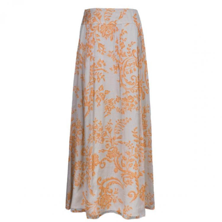 Pre Owned Valentino Abstract Print Skirt Set L