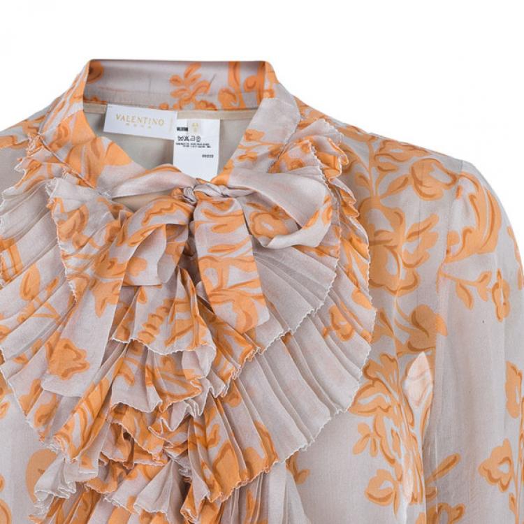 Pre Owned Valentino Abstract Print Skirt Set L