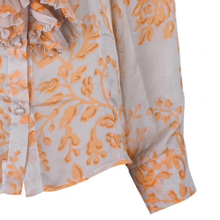 Pre Owned Valentino Abstract Print Skirt Set L