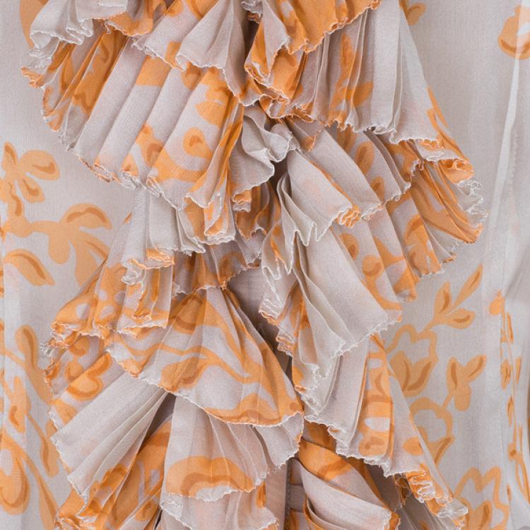 Pre Owned Valentino Abstract Print Skirt Set L