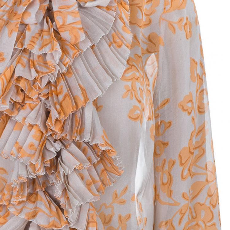 Pre Owned Valentino Abstract Print Skirt Set L