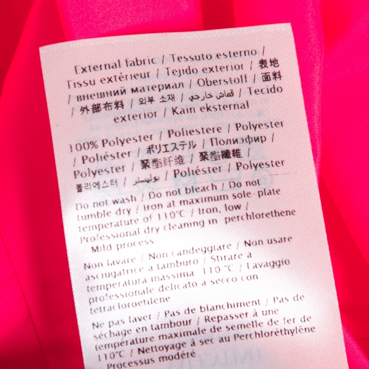 Pre Owned Valentino Pink Synthetic Puff-Sleeve Tiered Dress S