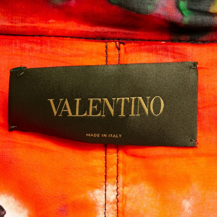 Pre Owned Valentino Multicolor Tye-Dye Print Cotton Embellished Hooded Jacket M