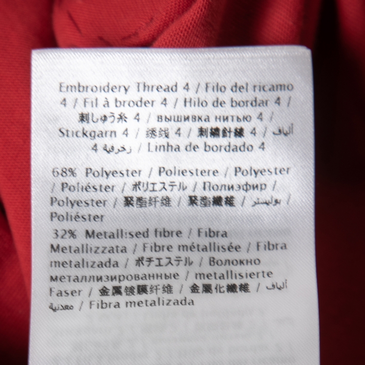 Pre Owned Valentino Red Jersey Butterfly Appliqué T-Shirt S