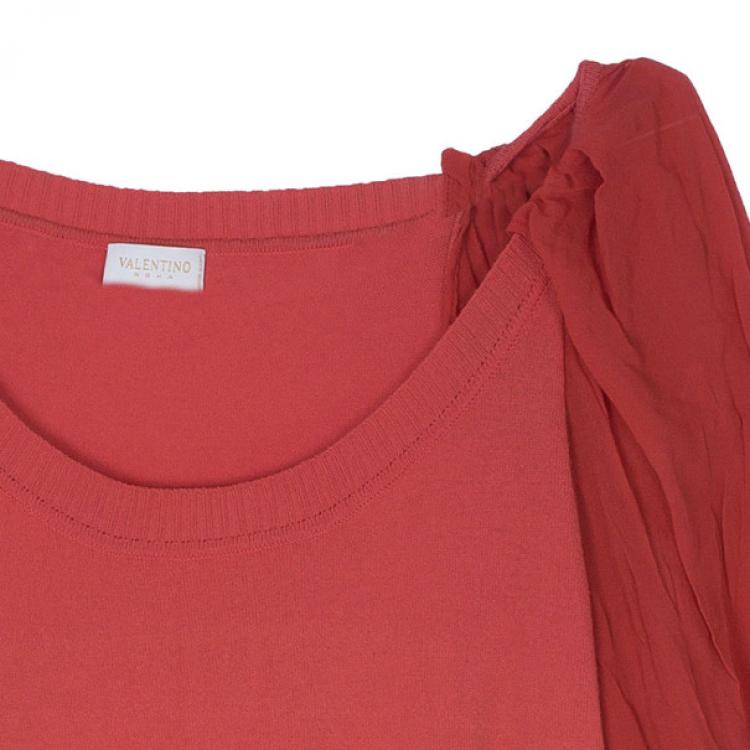 Pre Owned Valentino Coral Knit Top S