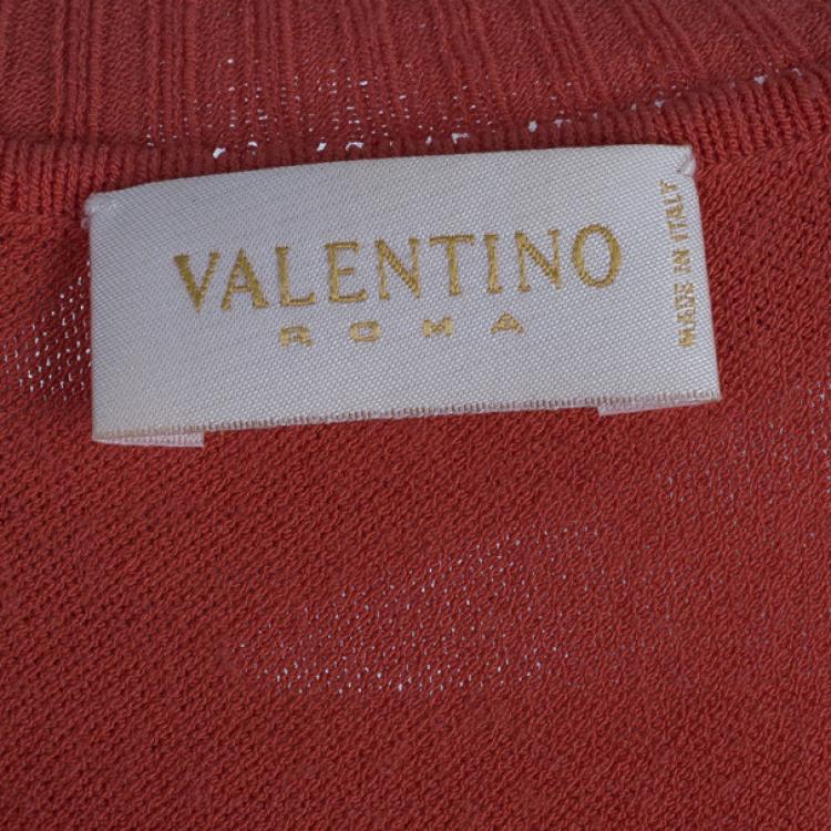 Pre Owned Valentino Coral Knit Top S