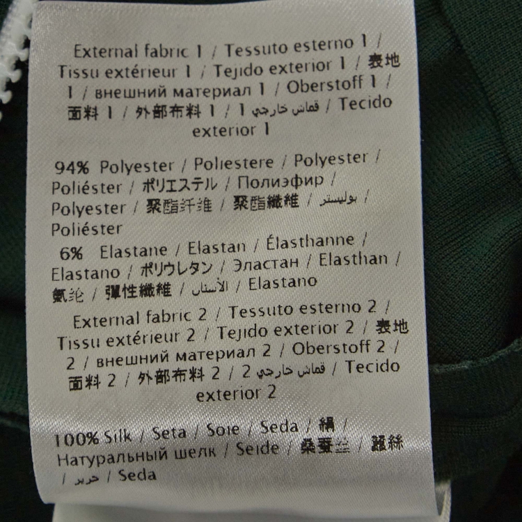 Pre Owned Valentino Green Embroidered Silk and Jersey Zipper Mini Dress M