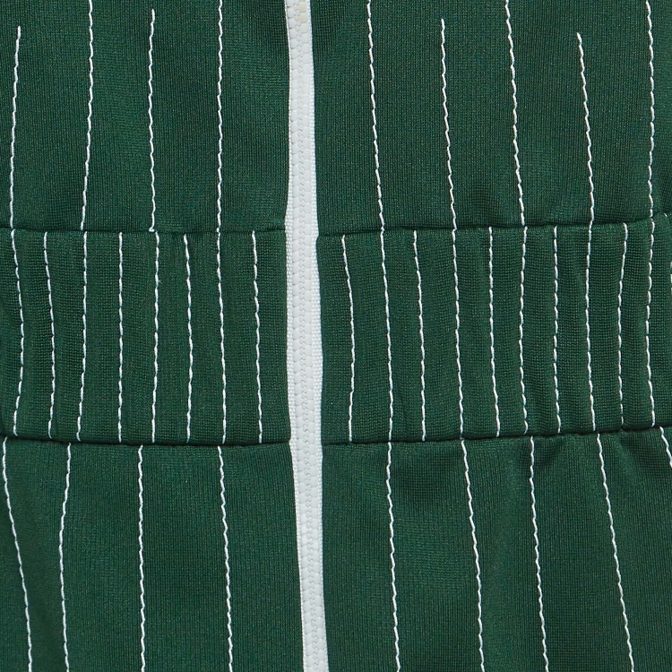 Pre Owned Valentino Green Embroidered Silk and Jersey Zipper Mini Dress M