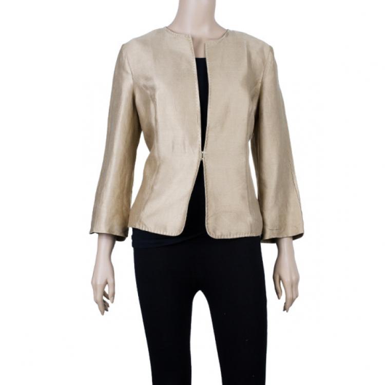 Pre Owned Valentino Champagne Silk Jacket XL