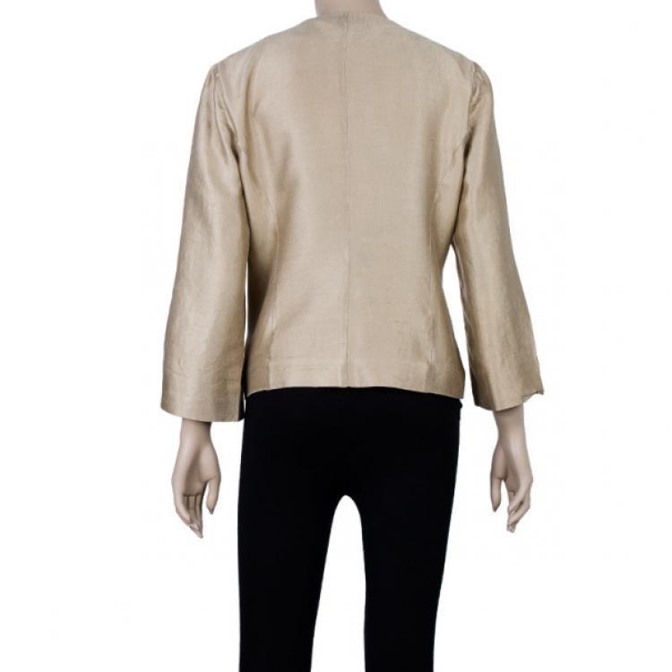 Pre Owned Valentino Champagne Silk Jacket XL