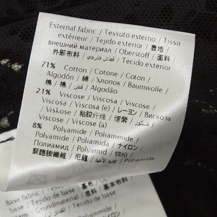 Pre Owned Valentino Black Floral Applique Lace  Maxi Dress M