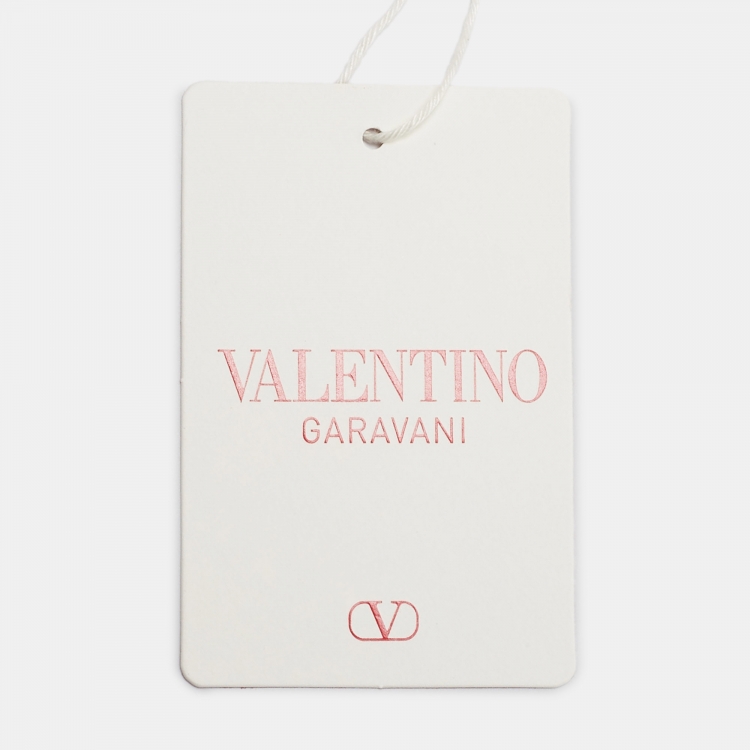 Pre Owned Valentino Off White Leather VLogo Bucket Bag