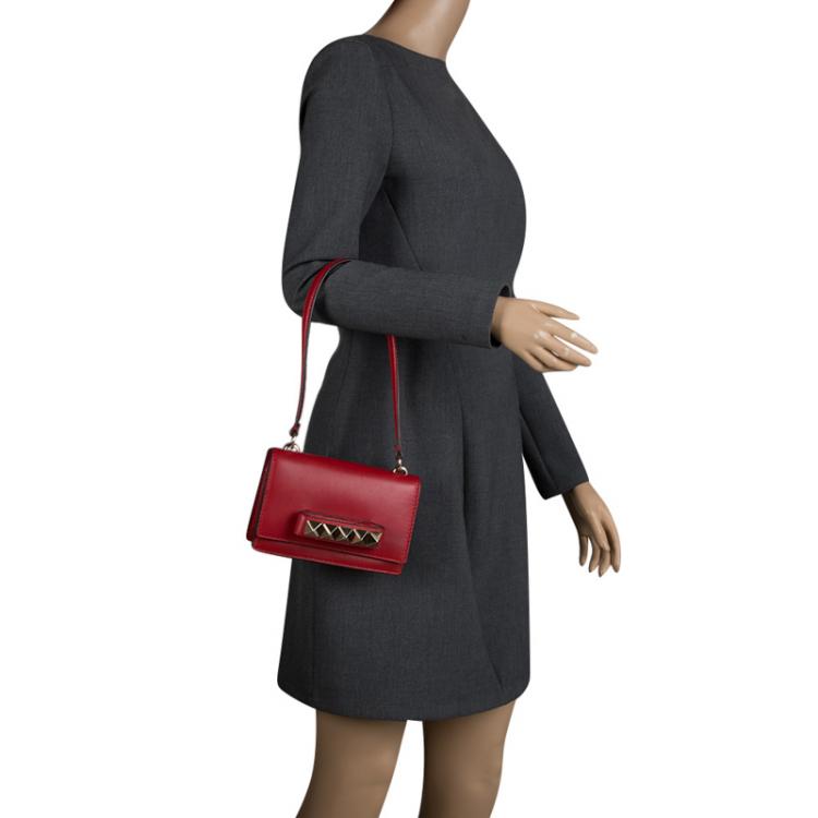 Valentino Red Leather Mini Va Voom Flap Front Bag | TLC