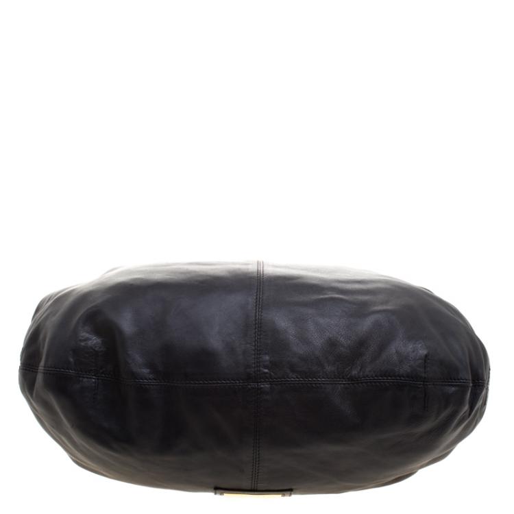 Pre Owned Valentino Black Nappa Leather Folie Bow Hobo