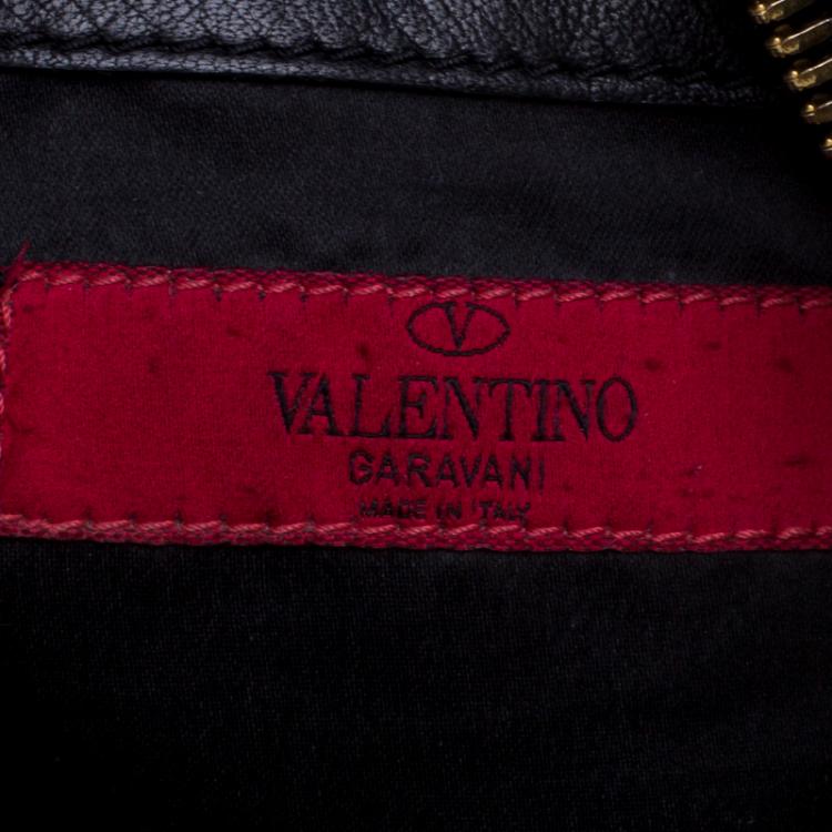 Pre Owned Valentino Black Nappa Leather Folie Bow Hobo