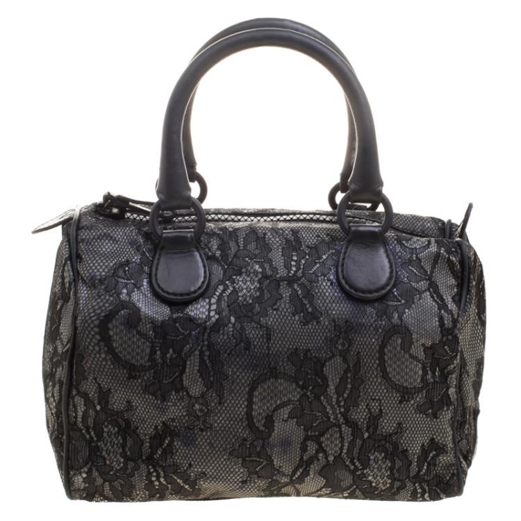 Vintage Black Handbag Leather & Lace | Lace bag, Leather handbags, Black  leather purse