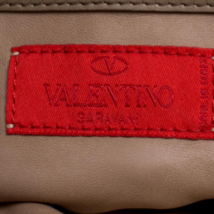 Pre Owned Valentino Pink/Beige Lace and Leather Hobo