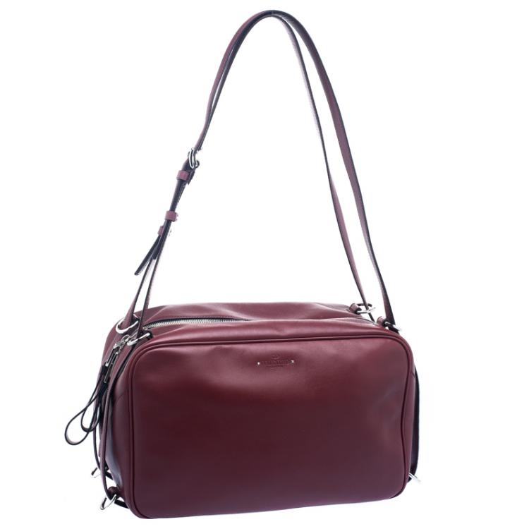 Pre Owned Valentino Burgundy Leather Bag