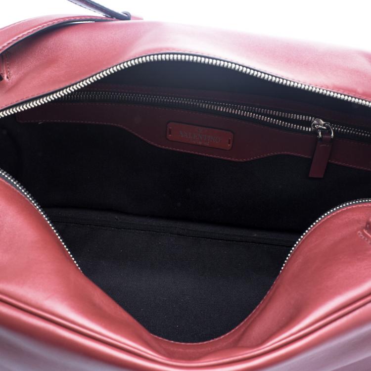 Pre Owned Valentino Burgundy Leather Bag