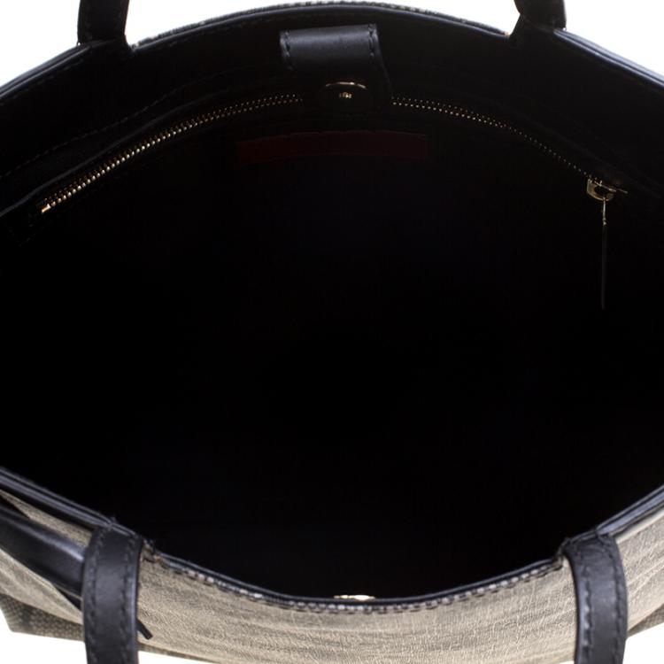 Pre Owned Valentino Black Lace Print Coated Canvas Tote