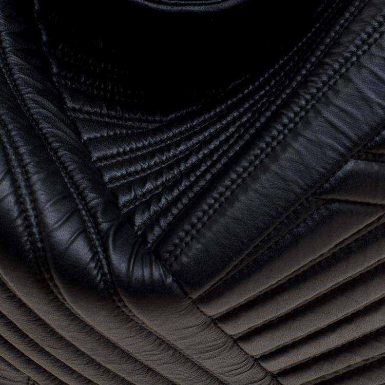 Pre Owned Valentino Black Leather Braided Stitch Hobo