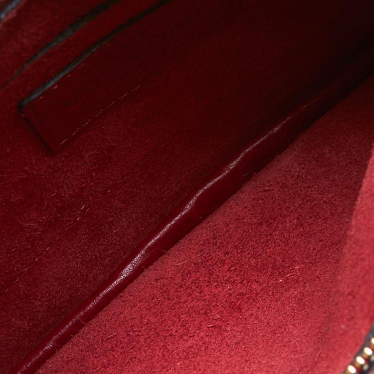 Pre Owned Valentino Red Leather C-Rockee Fringe Clutch