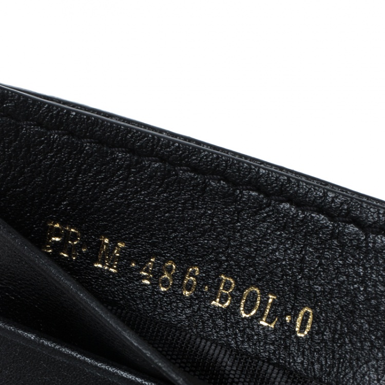Pre Owned Valentino Black Leather Rockstud Card Holder