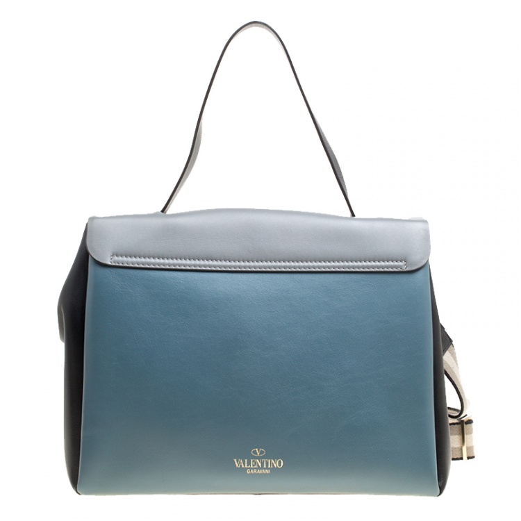 Pre Owned Valentino Multicolor Leather Mime Top Handle Bag
