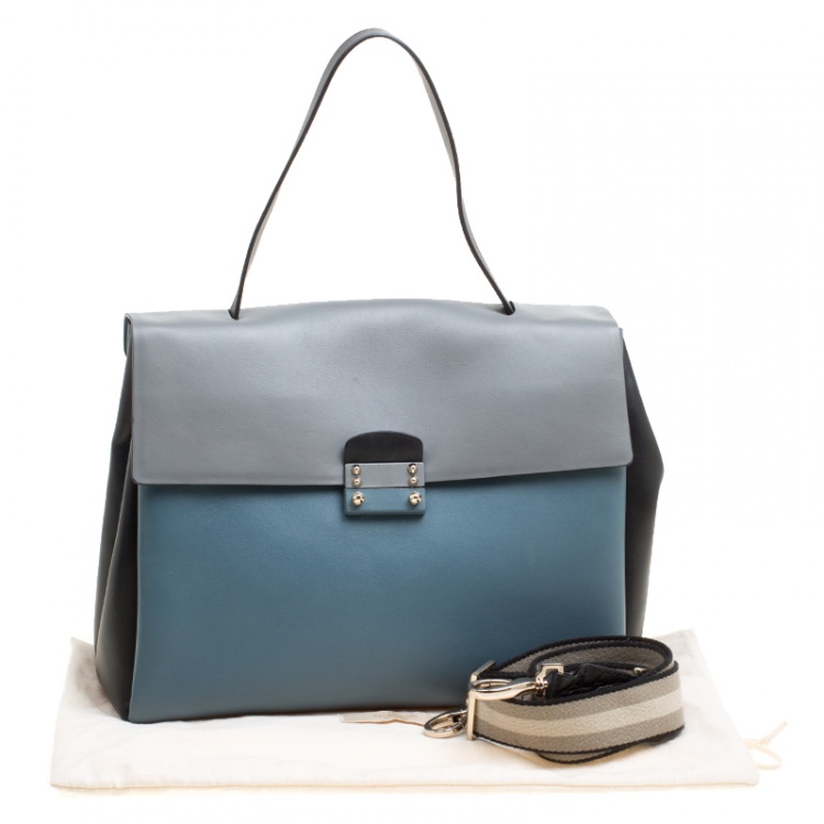 Pre Owned Valentino Multicolor Leather Mime Top Handle Bag