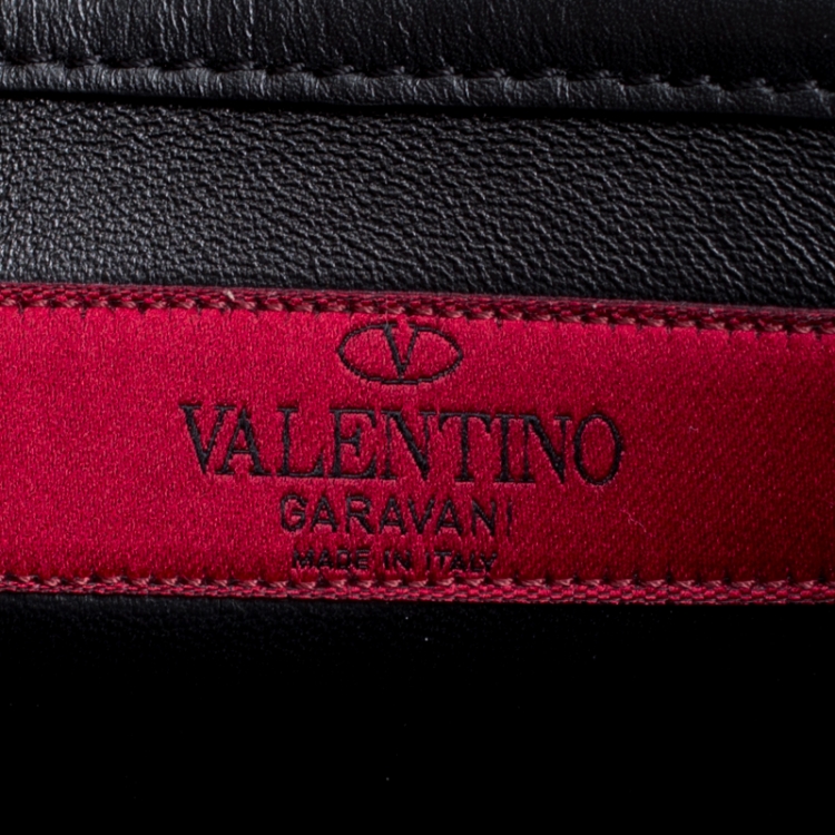 Pre Owned Valentino Black Leather Rockstud Cabana Top Handle Bag
