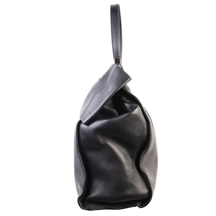 Pre Owned  Valentino Black Leather Big Bow Tote Bag