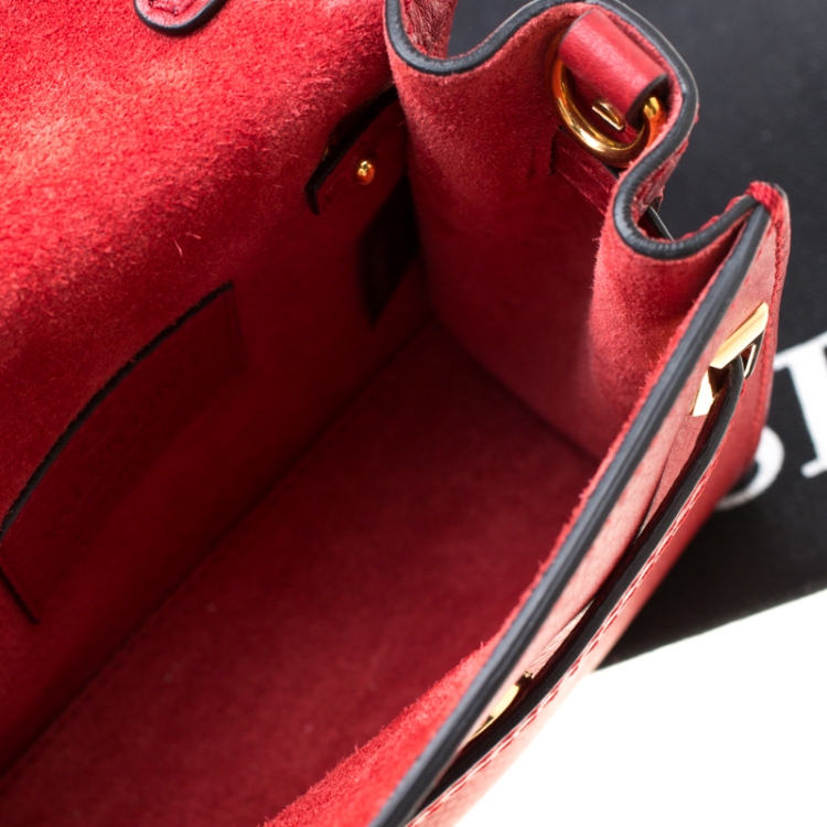 Pre Owned Valentino Red Leather Mini My Rockstud Croosbody Bag