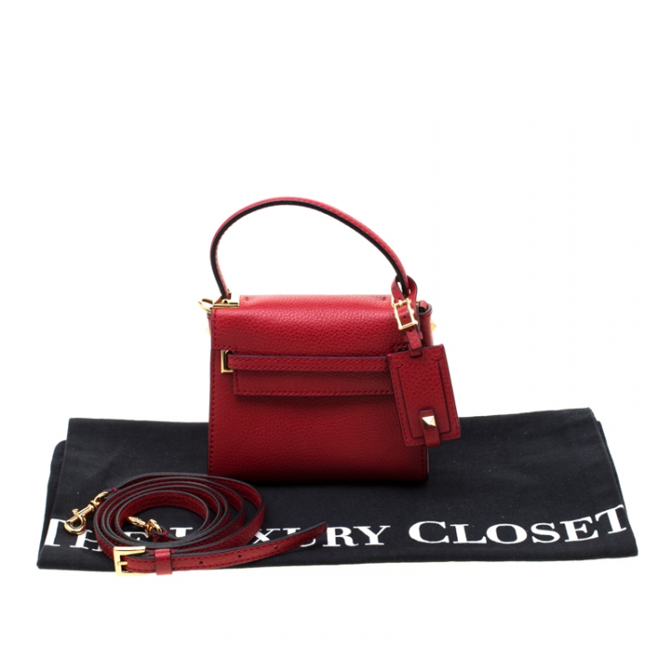 Pre Owned Valentino Red Leather Mini My Rockstud Croosbody Bag