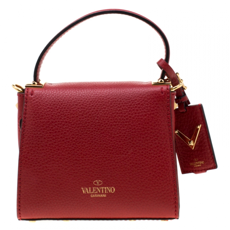 Pre Owned Valentino Red Leather Mini My Rockstud Croosbody Bag