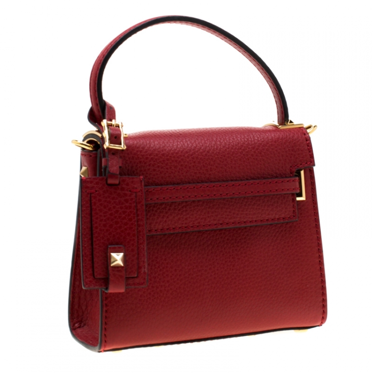 Pre Owned Valentino Red Leather Mini My Rockstud Croosbody Bag