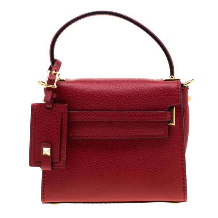 Pre Owned Valentino Red Leather Mini My Rockstud Croosbody Bag