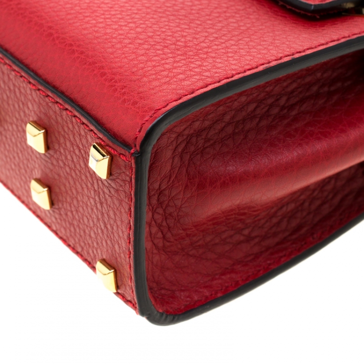 Pre Owned Valentino Red Leather Mini My Rockstud Croosbody Bag
