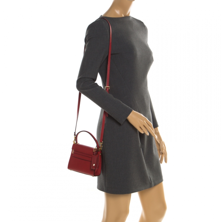 Pre Owned Valentino Red Leather Mini My Rockstud Croosbody Bag