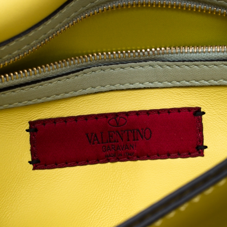 Pre Owned Valentino Tricolor Leather Rockstud Wristlet Clutch 