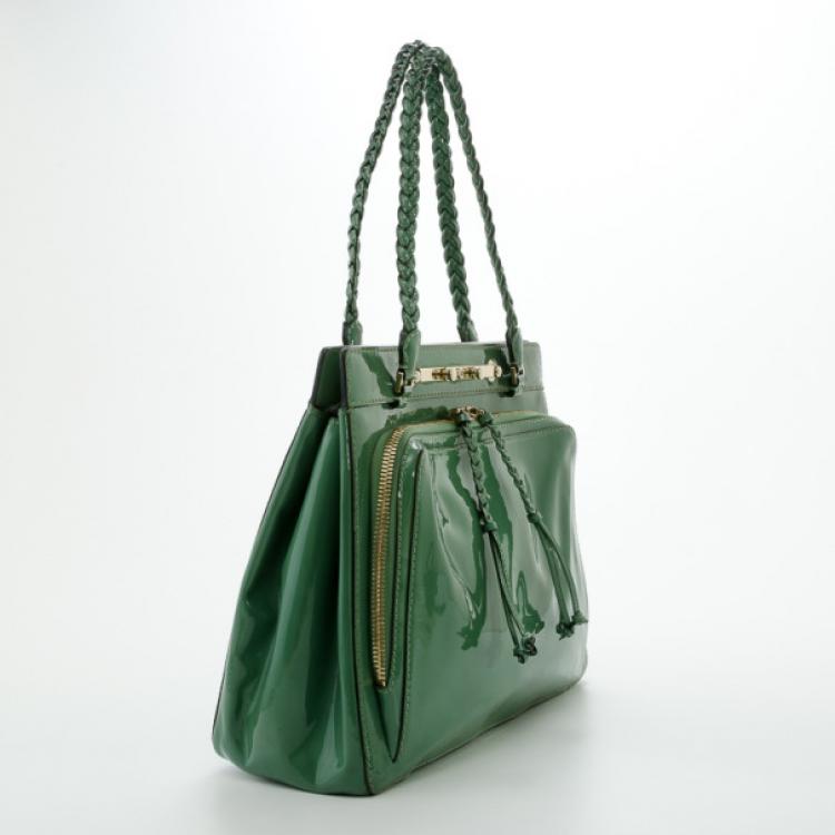 Pre Owned Valentino Patent Leather Demetra Bag