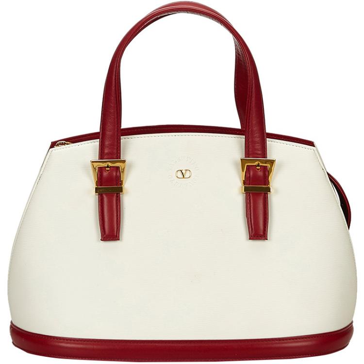 Valentino White And Red Leather Everyday Bag Valentino Tlc