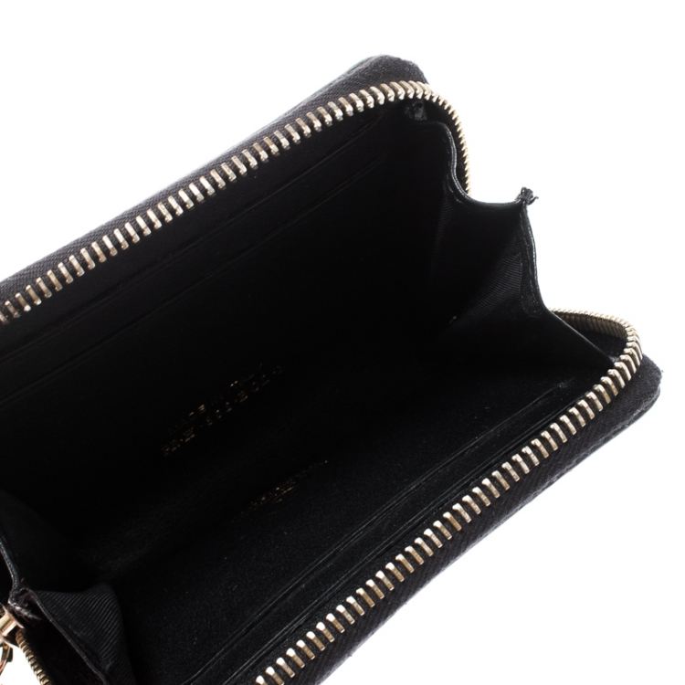 Pre Owned Valentino Black Leather Rockstud Coin Purse