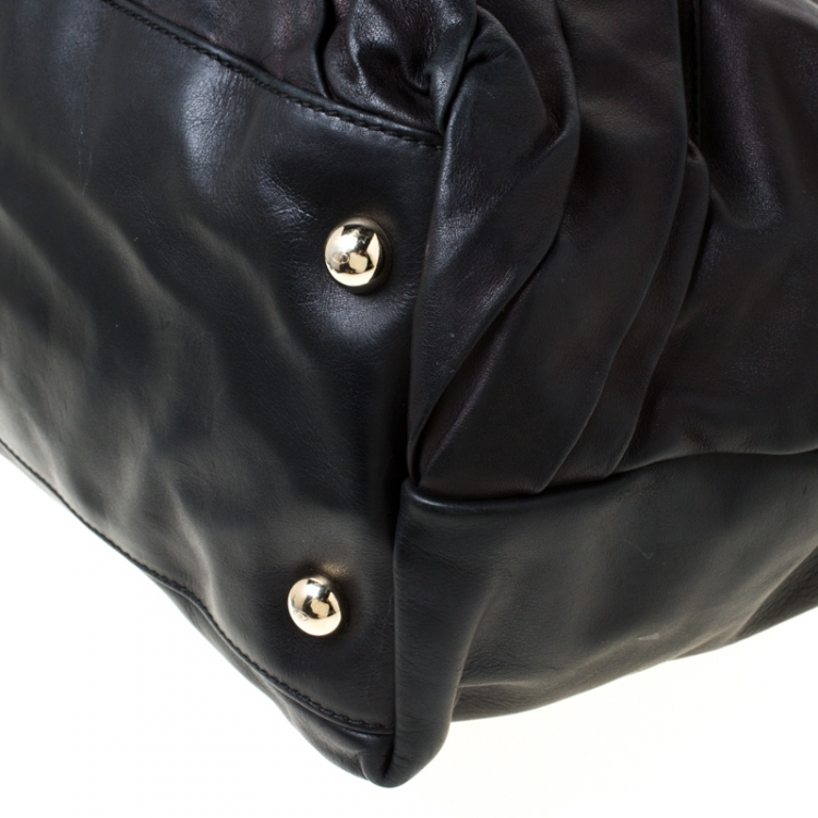 Pre Owned Valentino Black Leather Shopper Tote