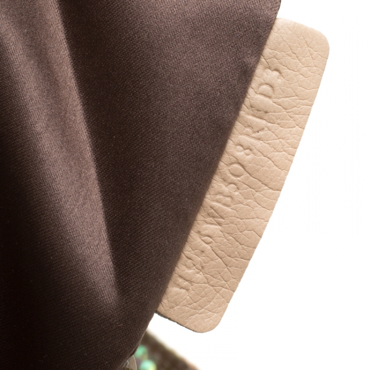 Pre Owned Valentino Beige/Bronze Sequins and Leather Petale Tote