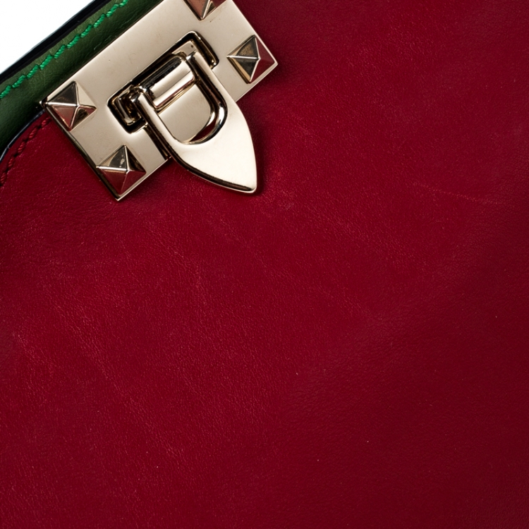 Pre Owned Valentino Multicolor Leather Small Rockstud Trapeze Tote