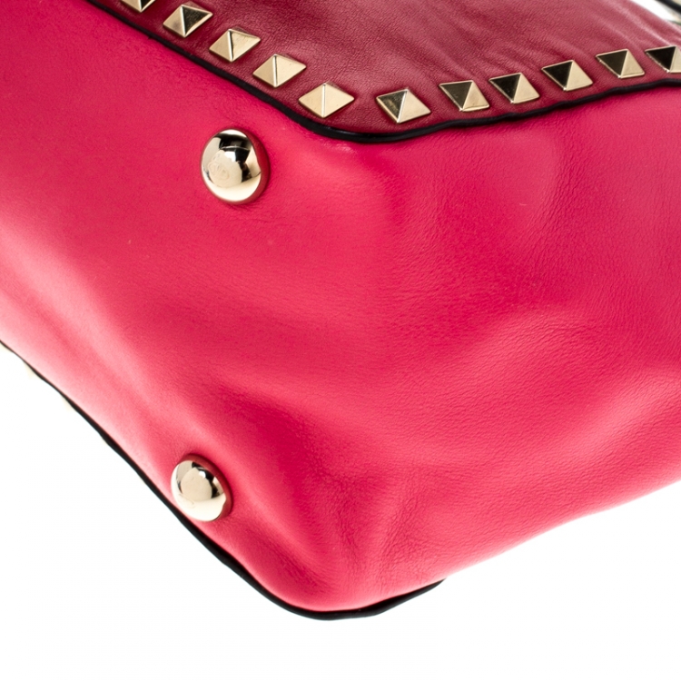 Pre Owned Valentino Multicolor Leather Small Rockstud Trapeze Tote