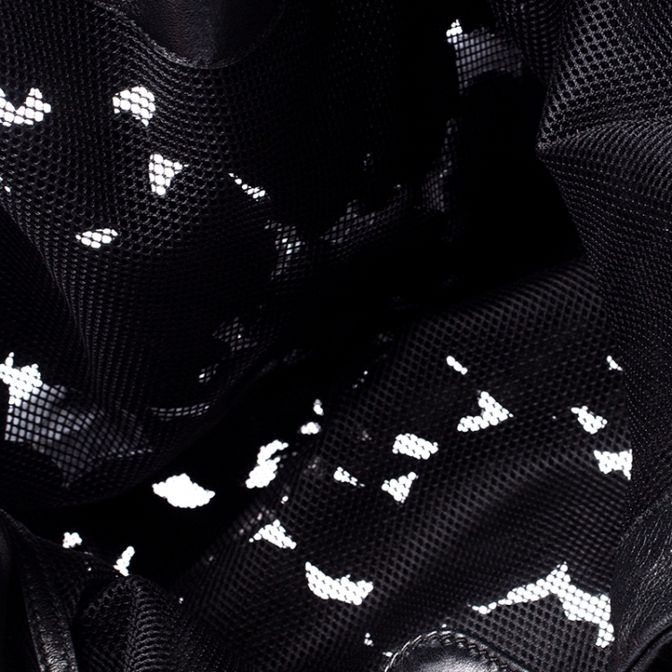 Pre Owned Valentino Black Lace/Beads and Leather Hobo